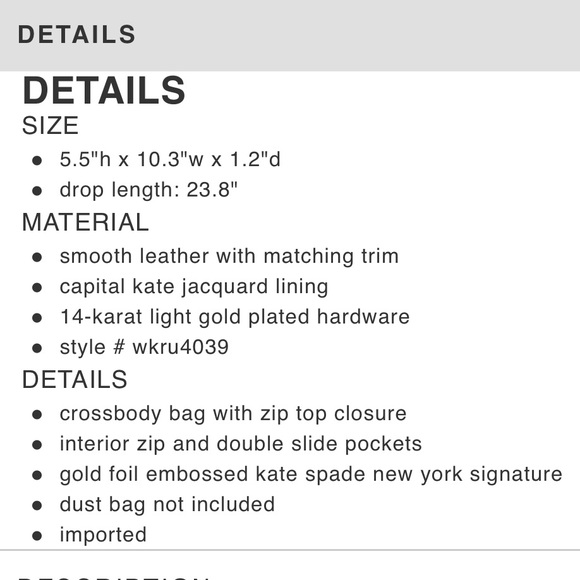 💥HP💥 Kate Spade Black Crossbody Bag - Picture 6 of 6